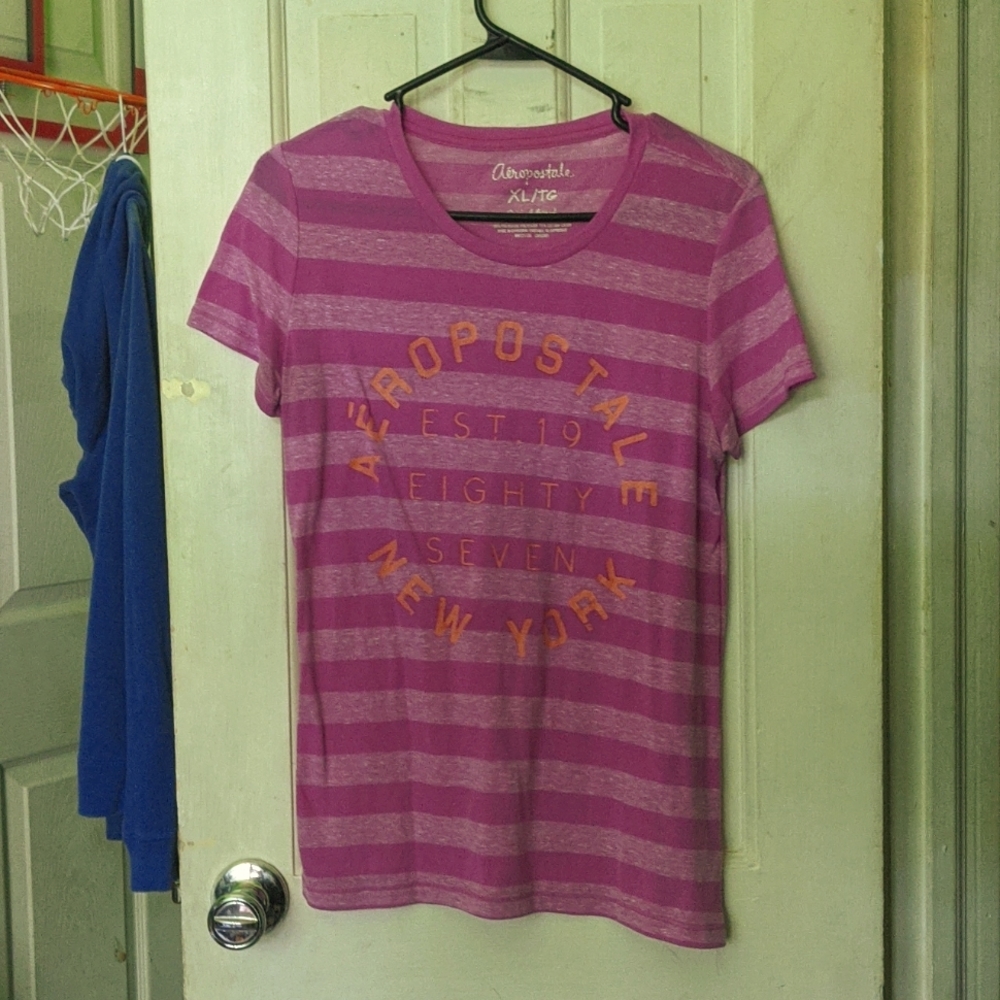 Aeropostale Pink Striped Shirt
